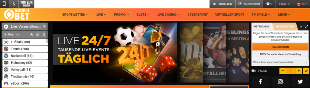 Double Bet Homepage